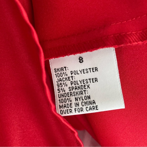 Special Occasion Red & Black velvet Dress sz 8 - Picture 7 of 9